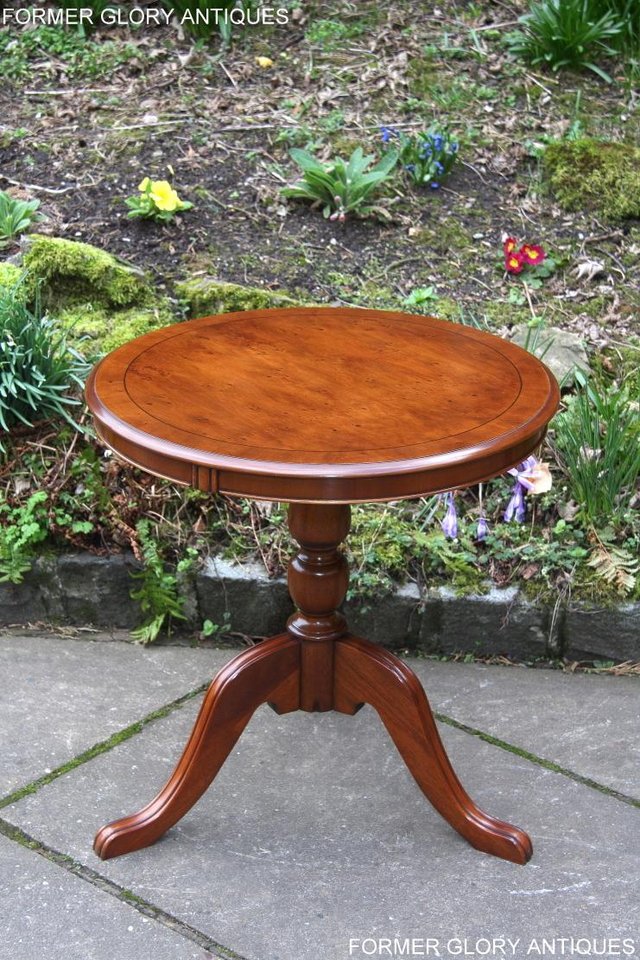 Image 53 of A YEW WOOD SIDE OCCASIONAL COFFEE LAMP PHONE TEA WINE TABLE
