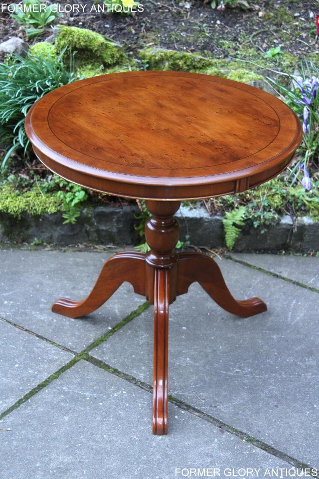 Image 57 of A YEW WOOD SIDE OCCASIONAL COFFEE LAMP PHONE TEA WINE TABLE