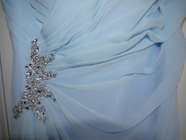 Preview of the first image of Prom & Bridesmaid Dress Light Blue Size 10.