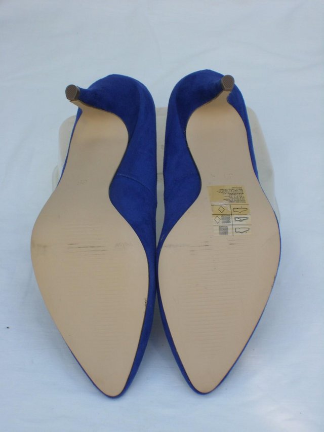 Image 5 of H&M Faux Suede Blue Shoes – Size5/38 NEW