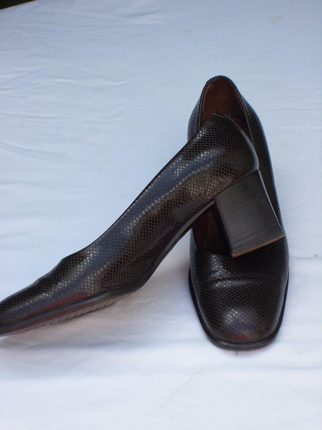 Image 5 of BALLY Leather Block Heel Court Shoes–Size 5 ½/38.5