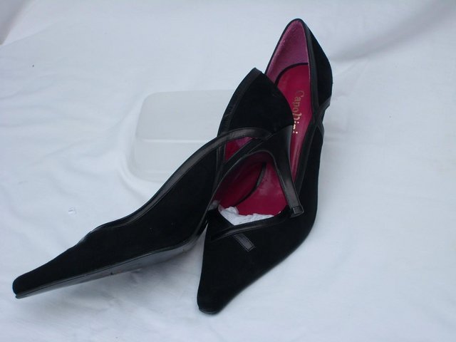 Image 3 of CAPOLLINI  Black Suede Court Shoes – Size 8/41