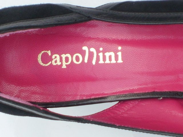 Image 6 of CAPOLLINI  Black Suede Court Shoes – Size 8/41