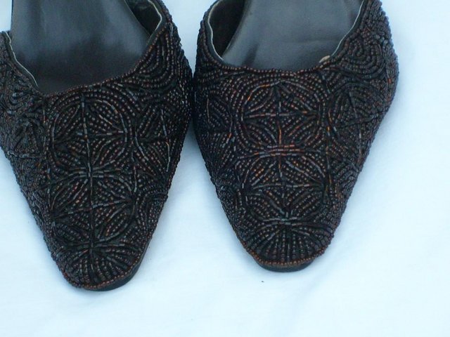 Image 3 of ELEGANCE Brown Beaded Shoes – Size 6/39