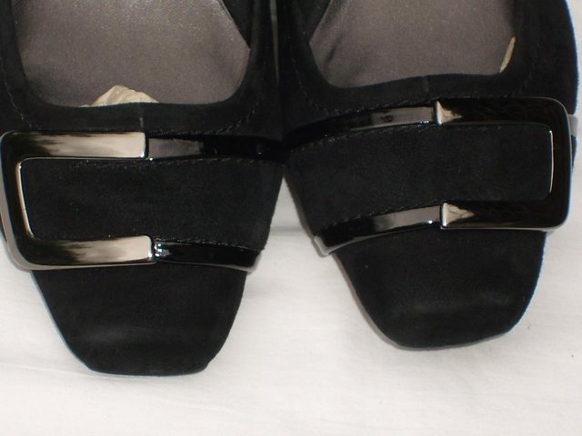 Image 4 of FOOTGLOVE Black Suede Court Shoes – Size 5/38 NEW