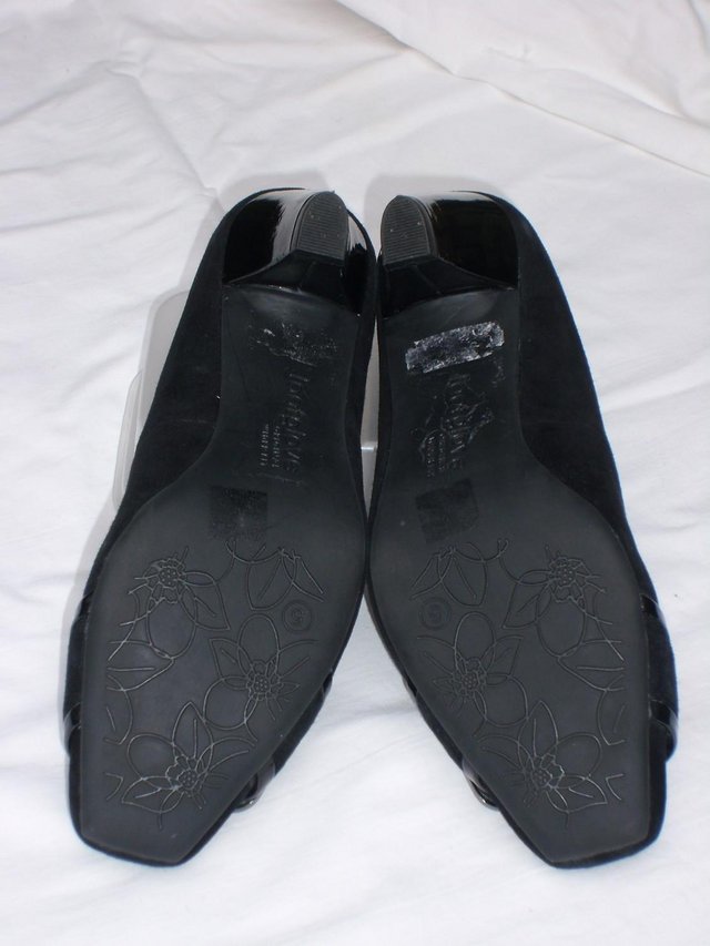 Image 5 of FOOTGLOVE Black Suede Court Shoes – Size 5/38 NEW