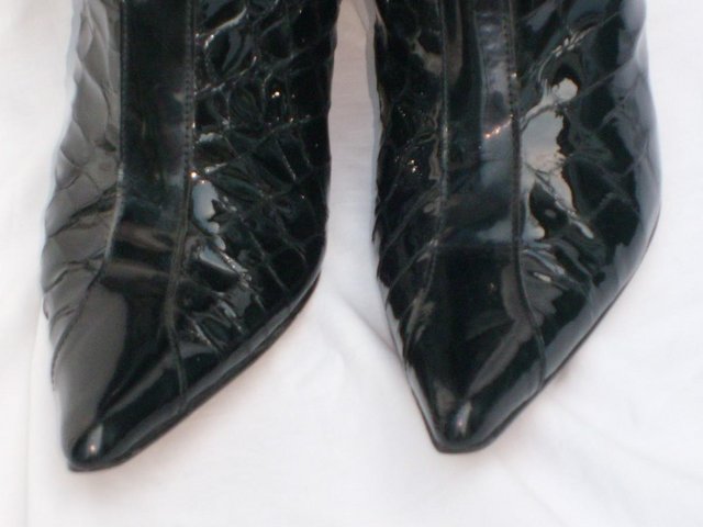 Image 3 of KATE COOPER Black Patent Leather Boots – Size 5/38