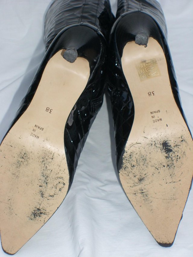Image 6 of KATE COOPER Black Patent Leather Boots – Size 5/38