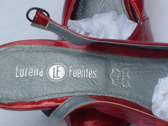 Image 3 of LORENA FUENTES Red Patent Leather Shoes–Size 7/40 NEW