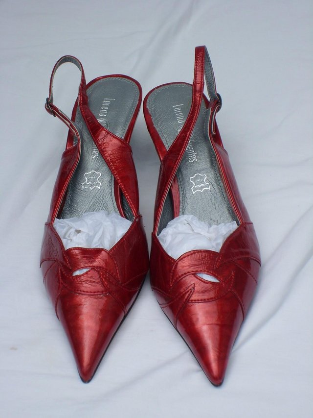 Image 5 of LORENA FUENTES Red Patent Leather Shoes–Size 7/40 NEW