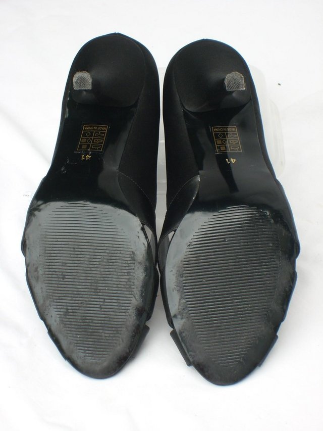 Image 5 of MONSOON Black Satin Evening Shoes – Size 8/41