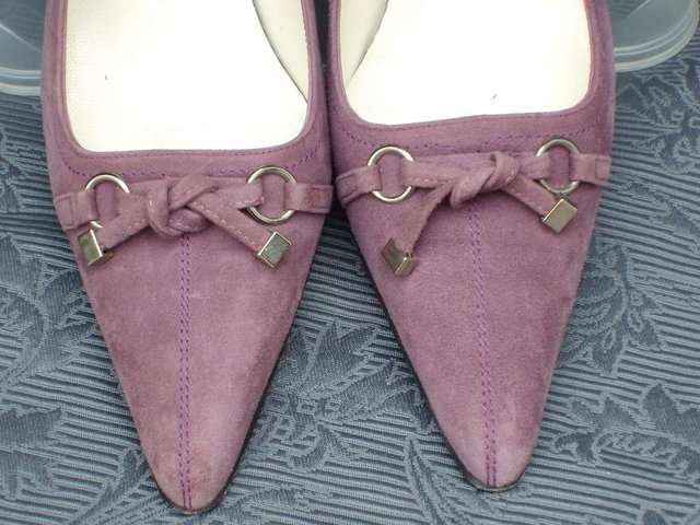 Image 3 of RUSSELL & BROMLEY Mauve Suede Shoes - Size 6/39