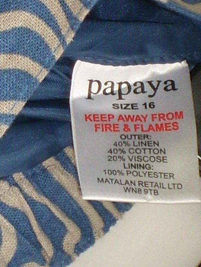 Image 4 of PAPAYA Blue & Beige Print Skirt – Size 16