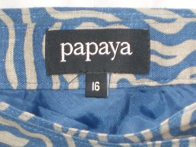 Image 5 of PAPAYA Blue & Beige Print Skirt – Size 16