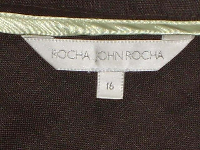 Image 6 of JOHN ROCHA Brown Linen Jacket/Top – Size 16