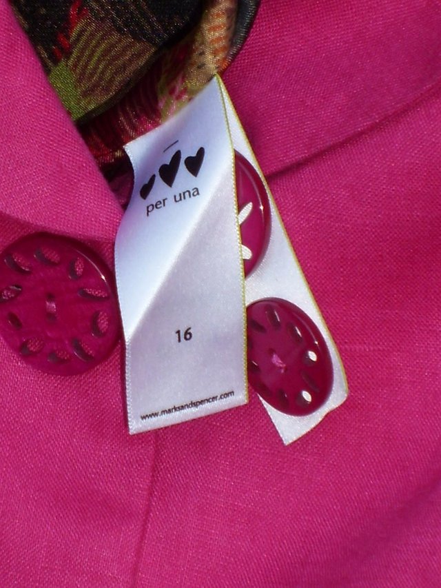 Image 6 of PER UNA Cerise Linen Jacket Top – Size 16