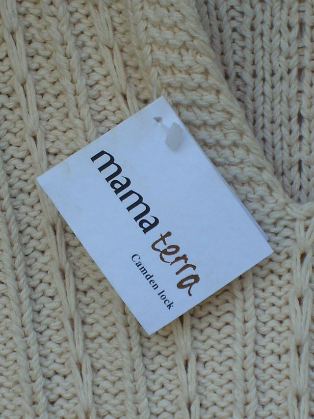 Image 5 of MAMA TERRA Ecru Cotton Knit Top Size 8 NEW+TAGS!