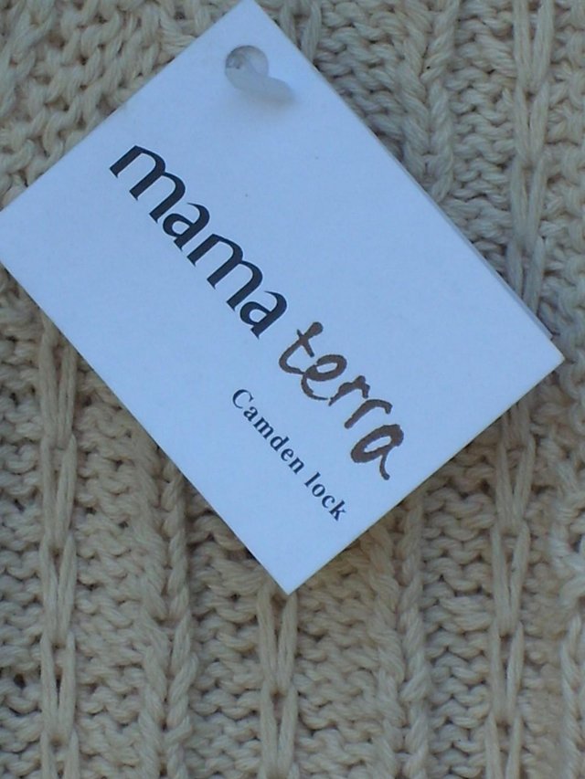 Image 4 of MAMA TERRA Ecru Cotton Knit Dress Size 8 NEW+TAGS!