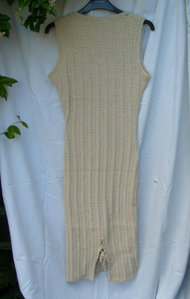 Image 6 of MAMA TERRA Ecru Cotton Knit Dress Size 8 NEW+TAGS!