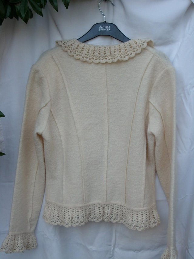 Image 5 of CLOTHING BY REVUE Cream Wool Jacket Top – Size 12