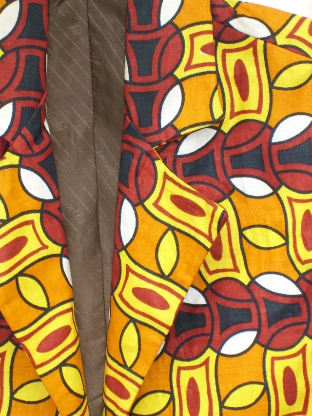 Image 4 of African Print Yellow Fitted Jacket - Size 14 - NEW