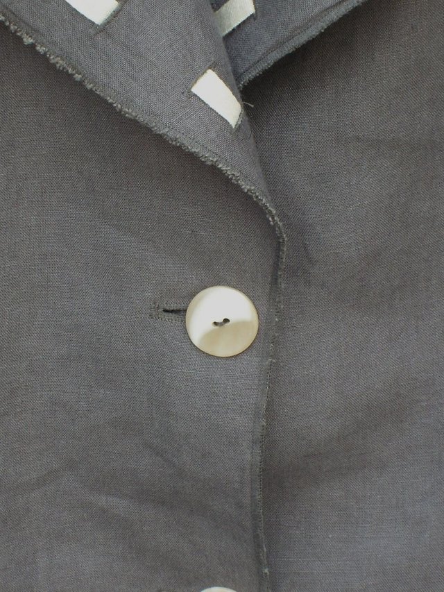 Image 4 of PER UNA Grey Linen Jacket Top – Size 14