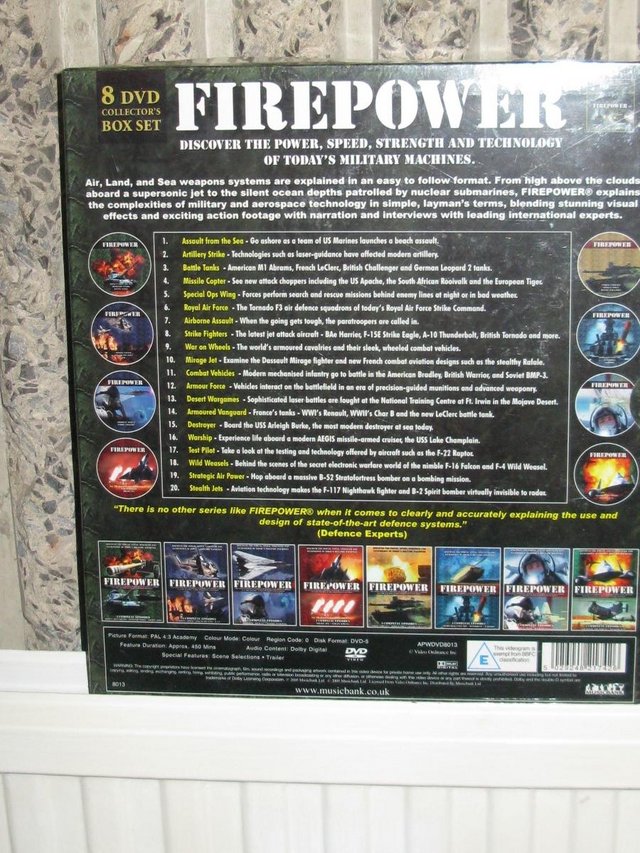 Preview of the first image of Firepower 8 DVD Collector's Box Set.