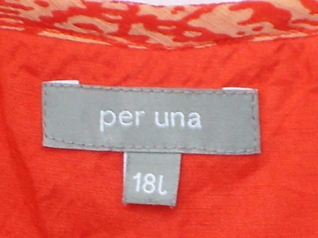 Image 4 of PER UNA Orange Print Sleeveless Dress Size 18L