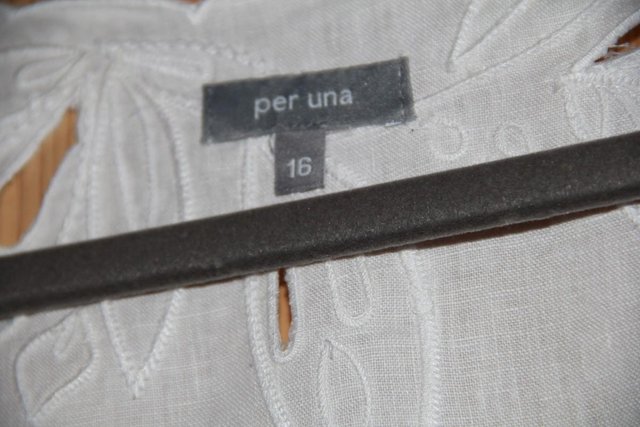 Image 7 of Per Una White Linen Top Size 16