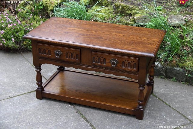 Image 9 of OLD CHARM LIGHT OAK TWO DRAWER OCCASIONAL COFFEE TABLE STAND