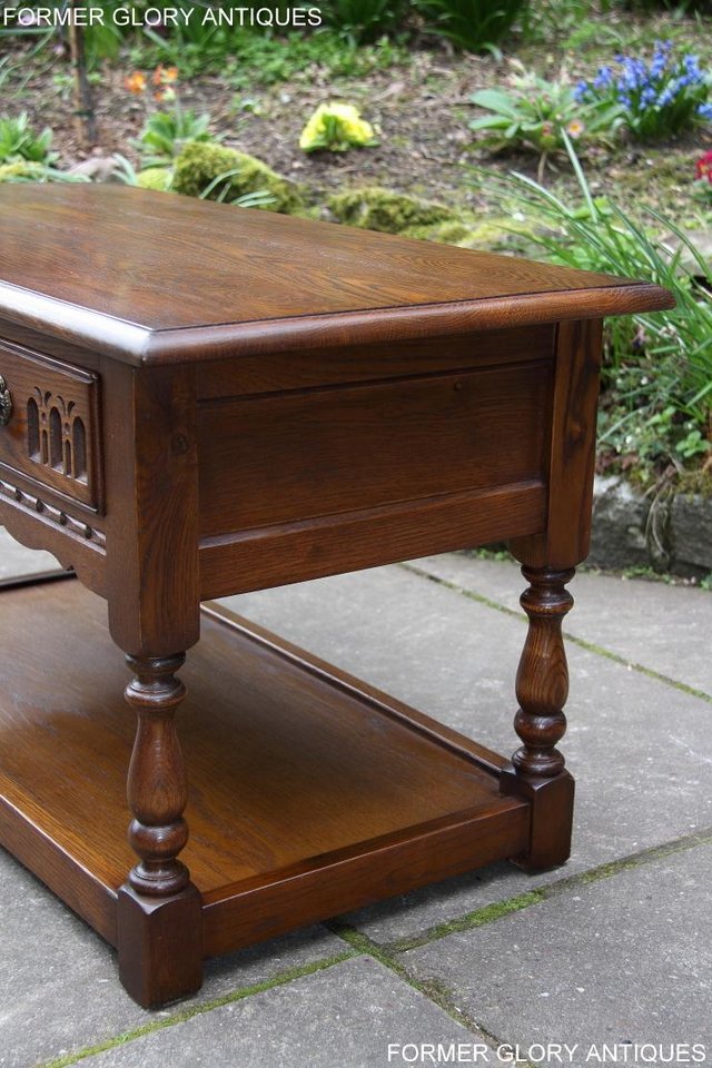 Image 16 of OLD CHARM LIGHT OAK TWO DRAWER OCCASIONAL COFFEE TABLE STAND