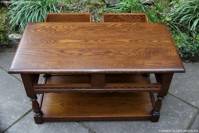 Image 21 of OLD CHARM LIGHT OAK TWO DRAWER OCCASIONAL COFFEE TABLE STAND