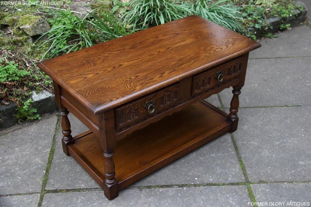 Image 23 of OLD CHARM LIGHT OAK TWO DRAWER OCCASIONAL COFFEE TABLE STAND