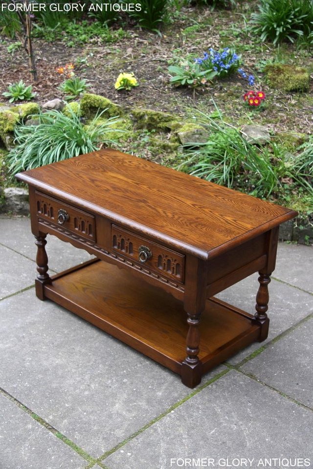 Image 26 of OLD CHARM LIGHT OAK TWO DRAWER OCCASIONAL COFFEE TABLE STAND