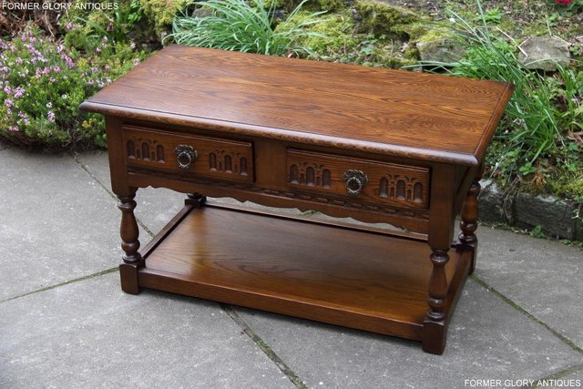 Image 30 of OLD CHARM LIGHT OAK TWO DRAWER OCCASIONAL COFFEE TABLE STAND