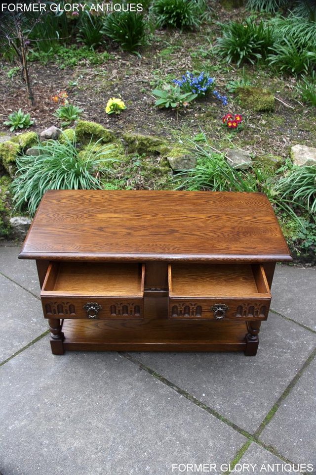 Image 38 of OLD CHARM LIGHT OAK TWO DRAWER OCCASIONAL COFFEE TABLE STAND