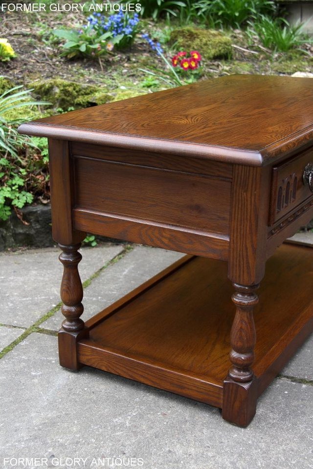 Image 39 of OLD CHARM LIGHT OAK TWO DRAWER OCCASIONAL COFFEE TABLE STAND