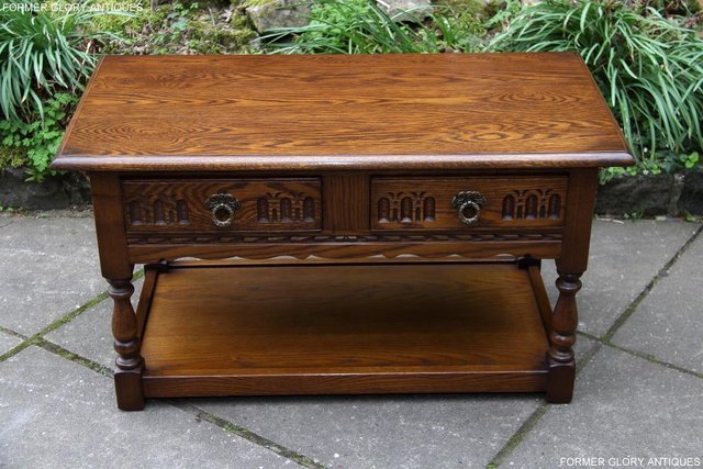 Image 43 of OLD CHARM LIGHT OAK TWO DRAWER OCCASIONAL COFFEE TABLE STAND