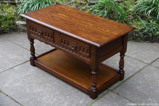 Image 54 of OLD CHARM LIGHT OAK TWO DRAWER OCCASIONAL COFFEE TABLE STAND