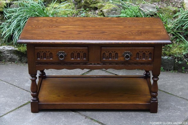 Image 56 of OLD CHARM LIGHT OAK TWO DRAWER OCCASIONAL COFFEE TABLE STAND