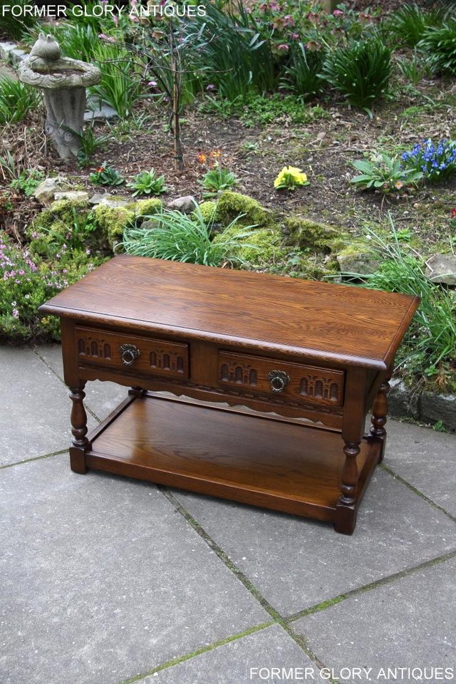Image 59 of OLD CHARM LIGHT OAK TWO DRAWER OCCASIONAL COFFEE TABLE STAND
