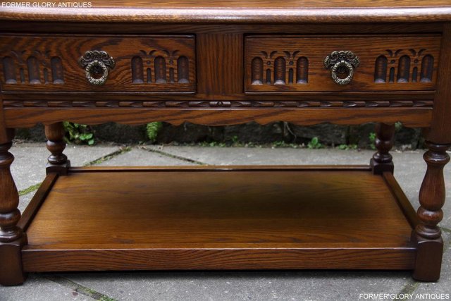 Image 60 of OLD CHARM LIGHT OAK TWO DRAWER OCCASIONAL COFFEE TABLE STAND