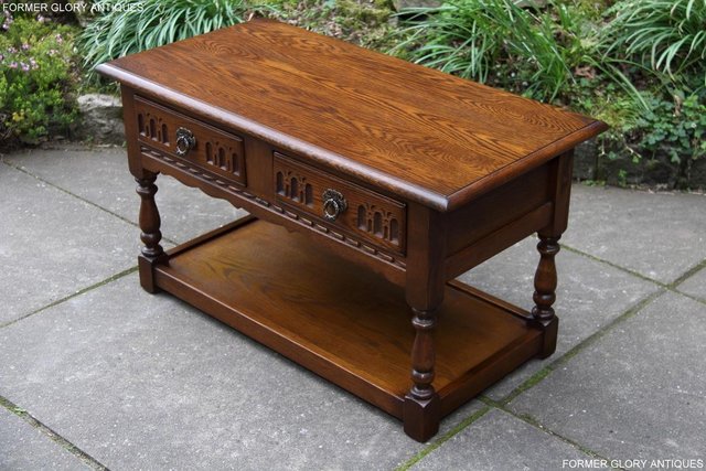 Image 63 of OLD CHARM LIGHT OAK TWO DRAWER OCCASIONAL COFFEE TABLE STAND