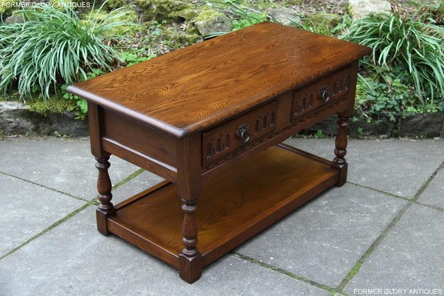Image 64 of OLD CHARM LIGHT OAK TWO DRAWER OCCASIONAL COFFEE TABLE STAND