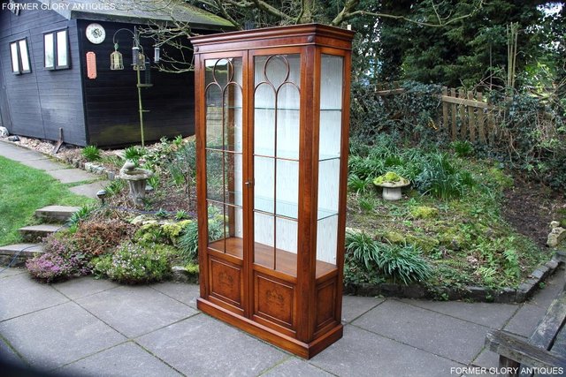 Image 3 of BEVAN FUNNELL BURR WALNUT CHINA GLASS DISPLAY CABINET STAND