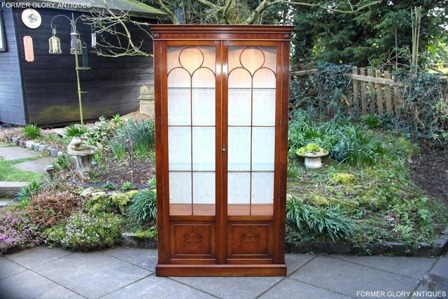 Preview of the first image of BEVAN FUNNELL BURR WALNUT CHINA GLASS DISPLAY CABINET STAND.