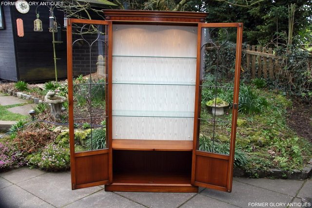 Image 4 of BEVAN FUNNELL BURR WALNUT CHINA GLASS DISPLAY CABINET STAND