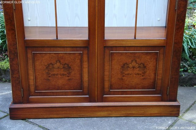 Image 9 of BEVAN FUNNELL BURR WALNUT CHINA GLASS DISPLAY CABINET STAND