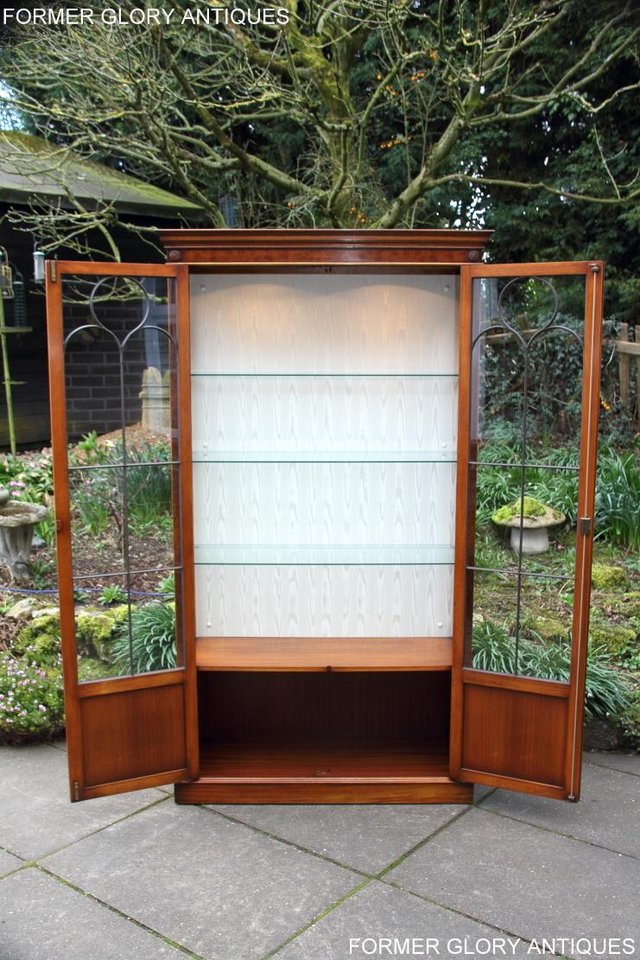 Image 11 of BEVAN FUNNELL BURR WALNUT CHINA GLASS DISPLAY CABINET STAND
