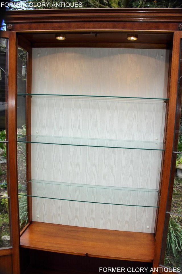 Image 14 of BEVAN FUNNELL BURR WALNUT CHINA GLASS DISPLAY CABINET STAND